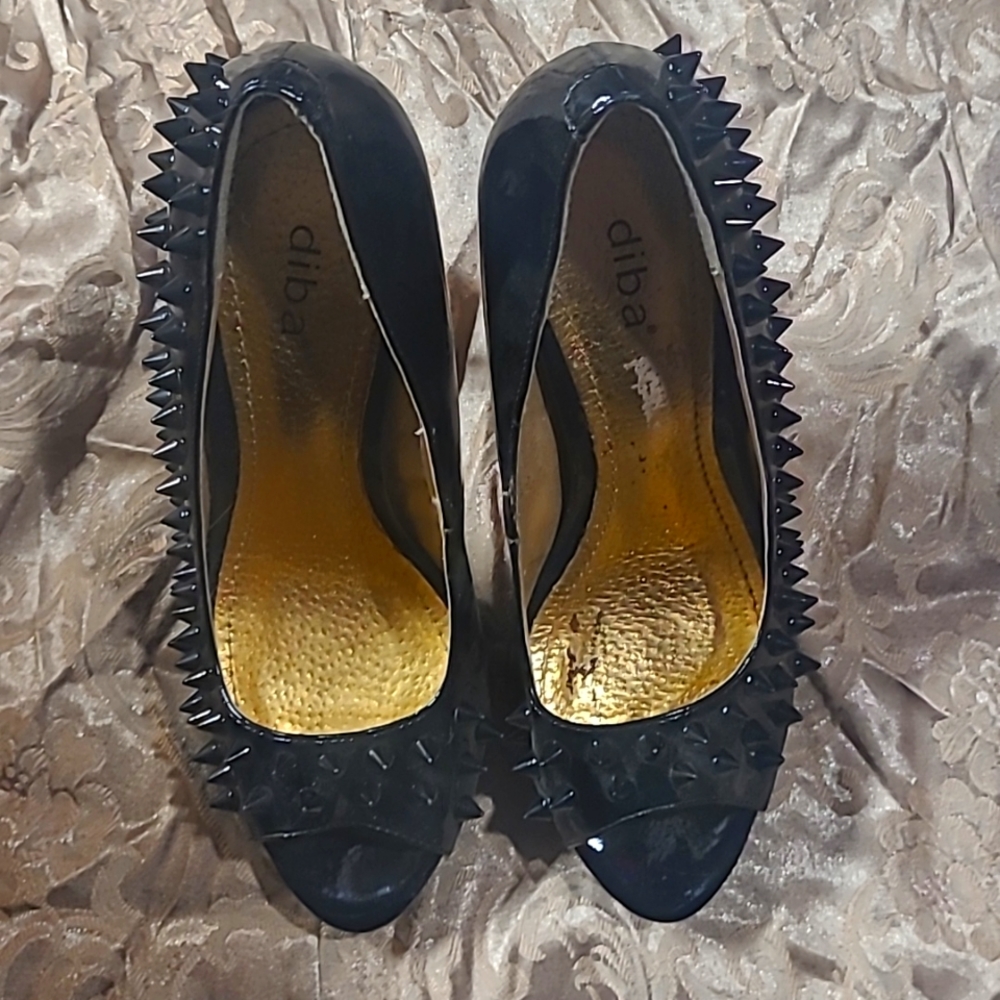 Black Diba spiked heels size 8